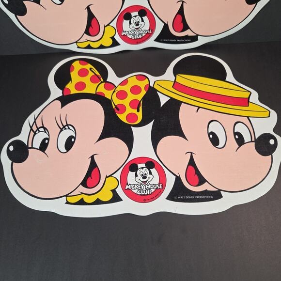 Vintage Walt Disney Mickey Mouse Club Minnie Vinyl Placemats Set of 2 Washable - Picture 4 of 12